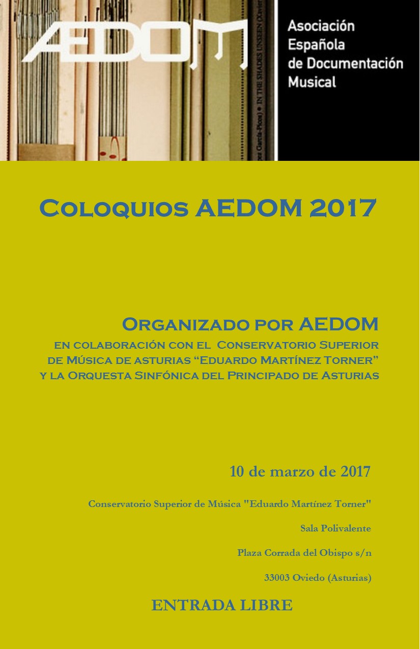 Asamblea y Coloquios Aedom 2017 (Oviedo, 10 y 11 de marzo)