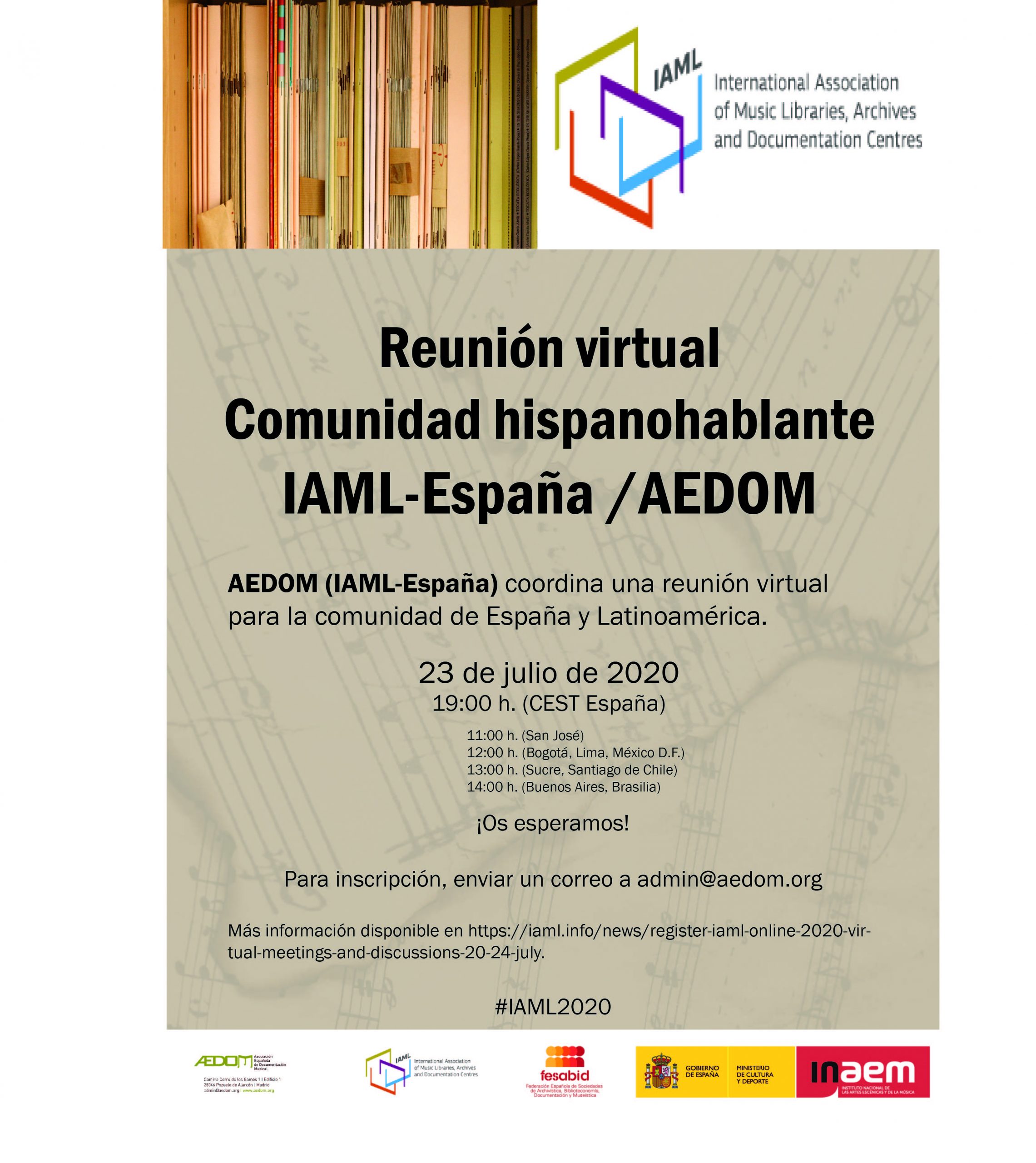 Reunion virtual para la comunidad hispanohablante – IAML España/AEDOM