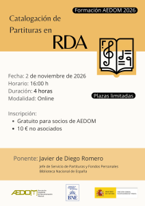 cartel curso rda partituras